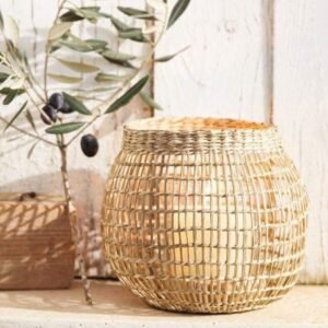 Versatile Charm Seagrass Woven Storage Basket with Handle